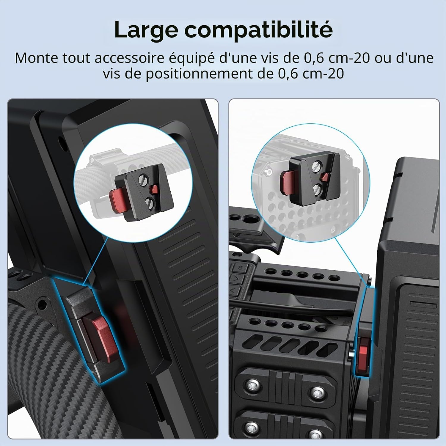 Thumbnail 4 de SMALLRIG V-Lock Kit de Plaque de Montage (6021) – Plaque Mini V-Mount légère pour batteries, moniteurs et bras magiques