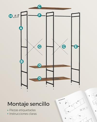 Thumbnail 5 de SONGMICS Armario Plegable Portátil con Barras y Estantes