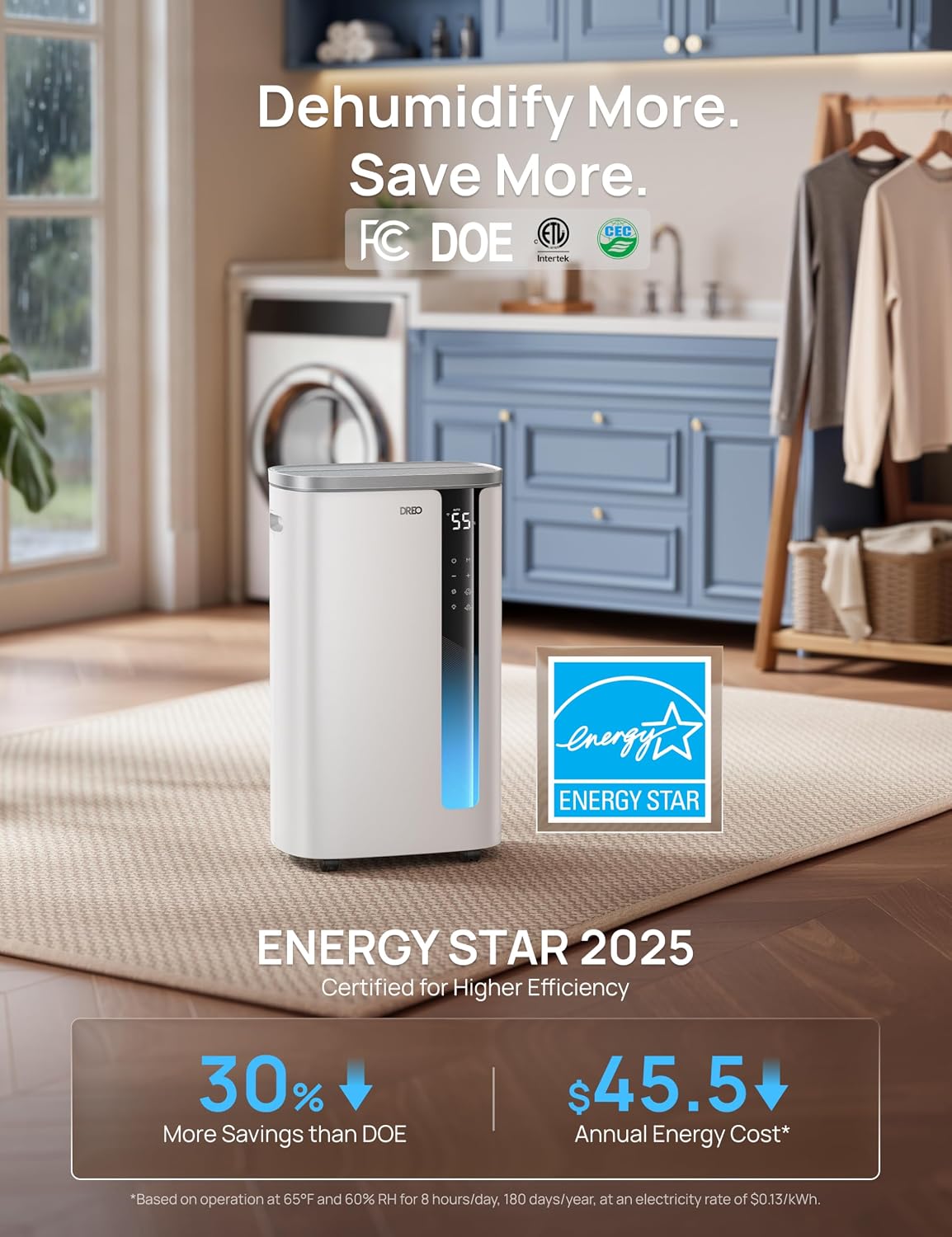 Detalle de DREO 75-pint dehumidifier