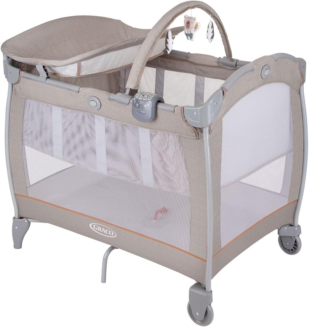 Detalle de Graco Contour Electra Lightweight Travel Bed with Music, Vibration and Foldable Design