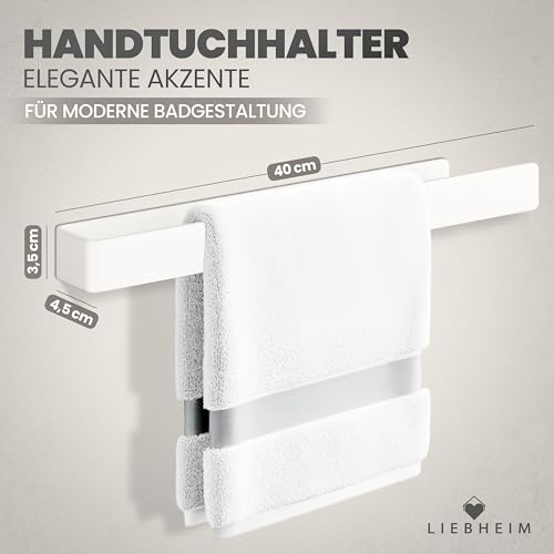 Detalle 2 de LIEBHEIM Handtuchhalter, 40 cm, selbstklebend, schwarz, aus Aluminium
