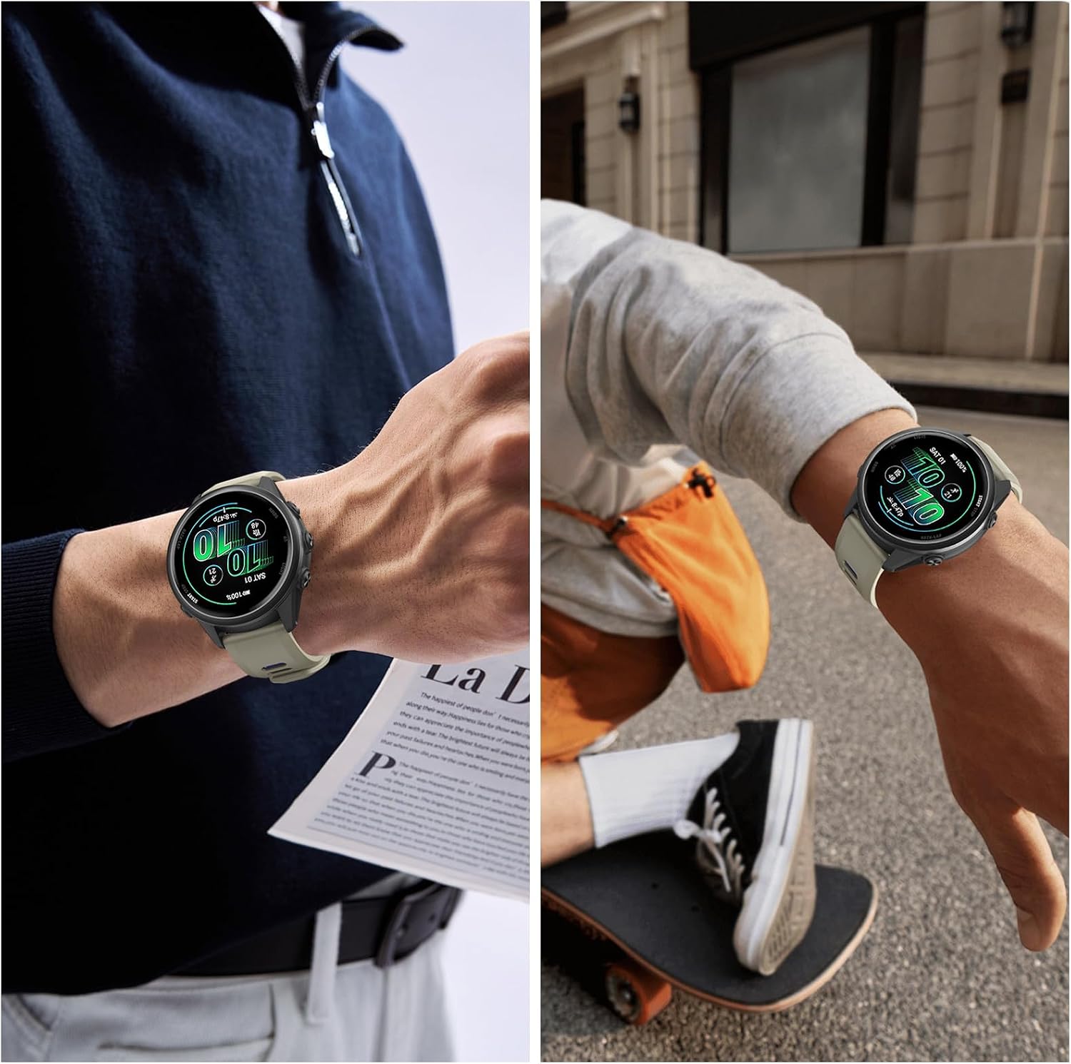 Thumbnail 6 de OVERSTEP 22mm Silicone Quick Release Waterproof Sport Strap for Garmin, Coros & more