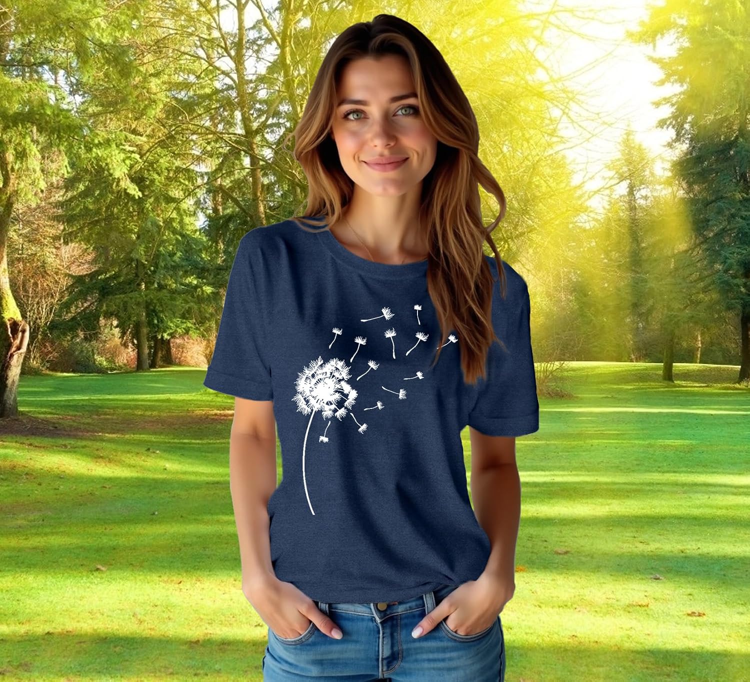 Detalle de Qskall Dandelion Flower T-Shirt