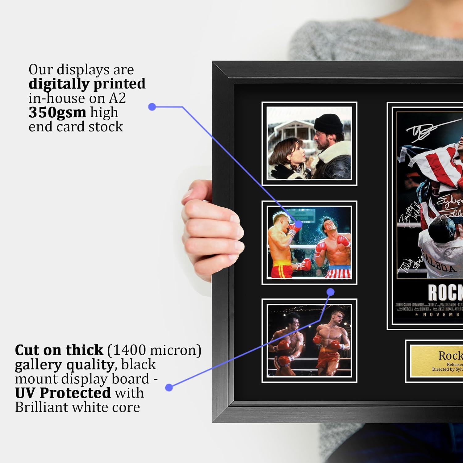 Detalle de HWC Trading FR A2 Rocky 4 gifts printed signed autograph presentation display (A2 framed)