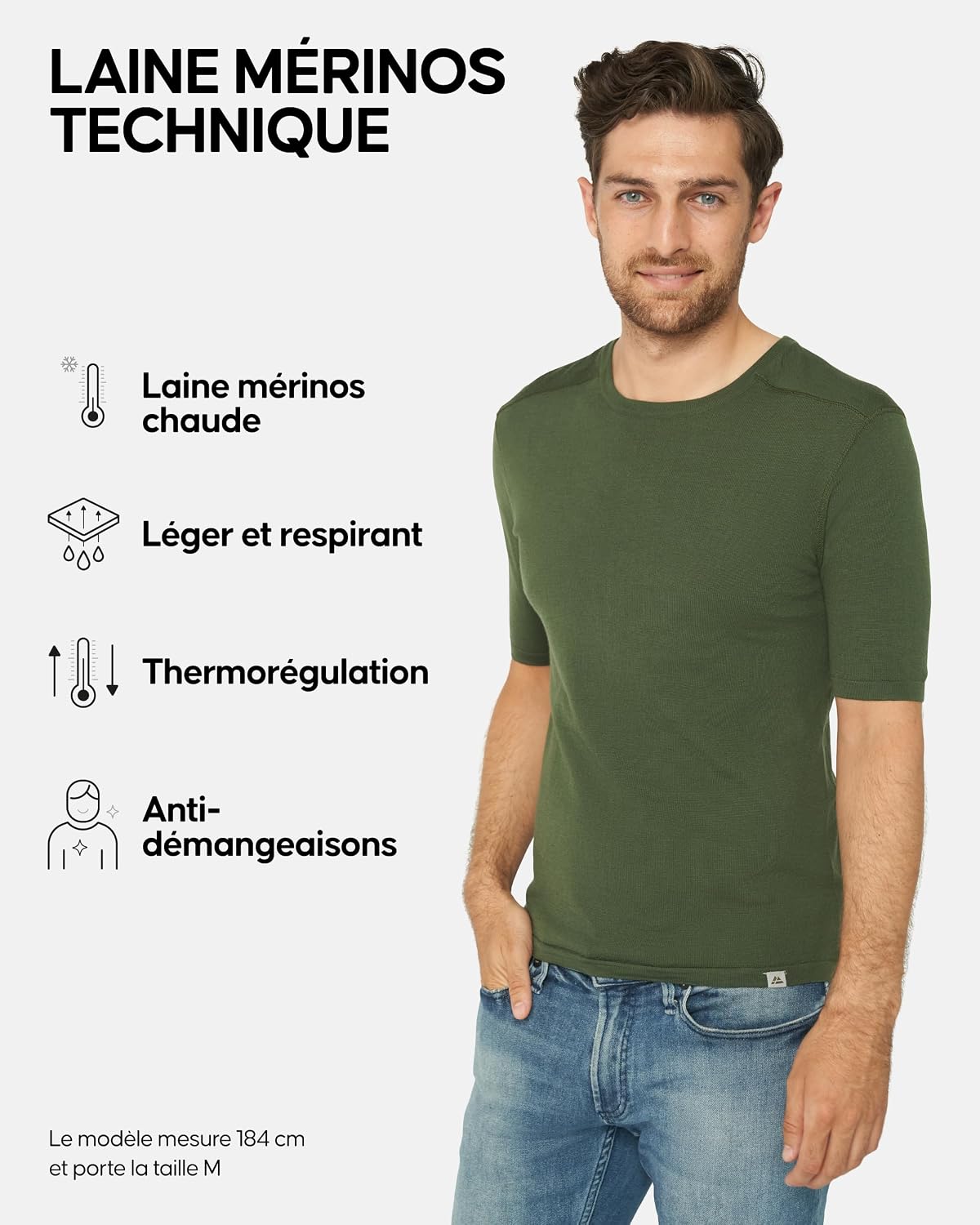 Thumbnail 1 de DANISH ENDURANCE T-shirt couche de base en laine mérinos (manches courtes) pour homme