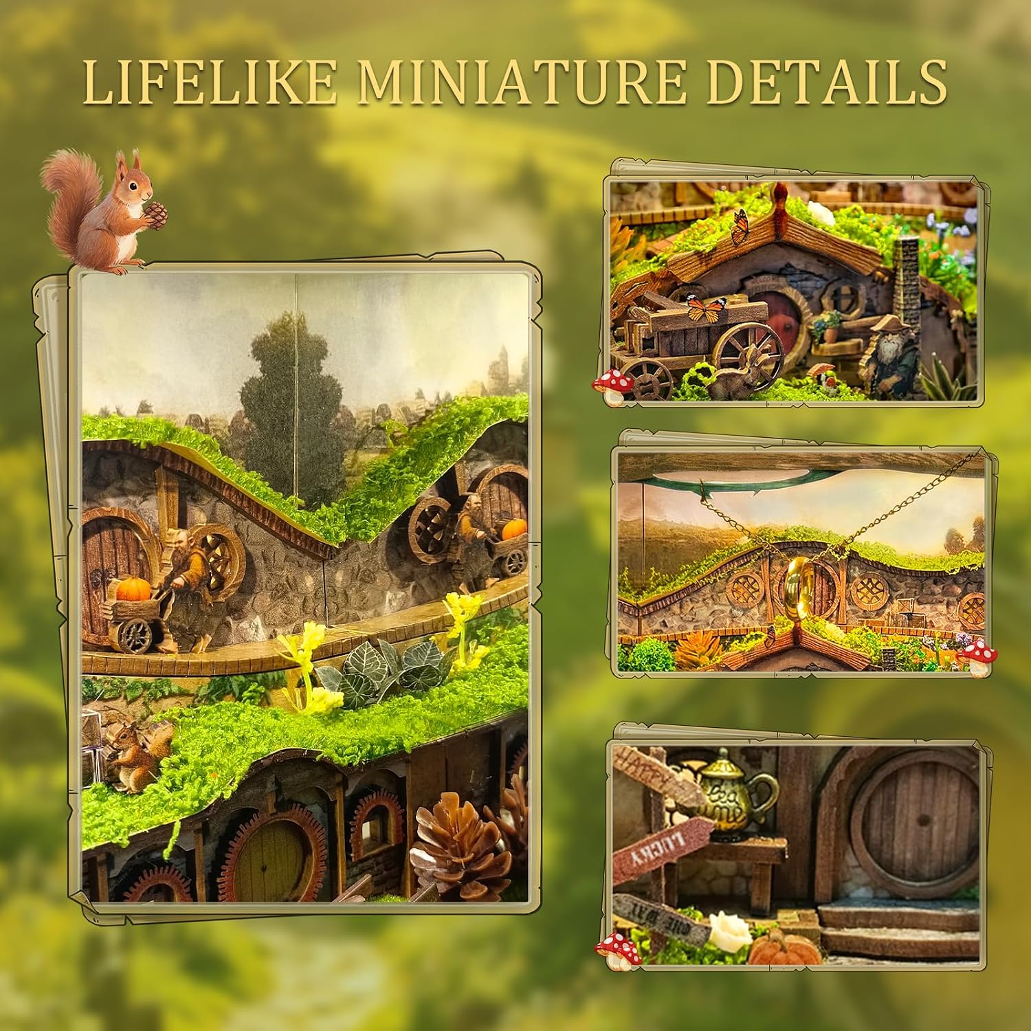 Detalle de LORENOOK The Magic Ring Hamlet DIY Miniature House Shadow Box Kit