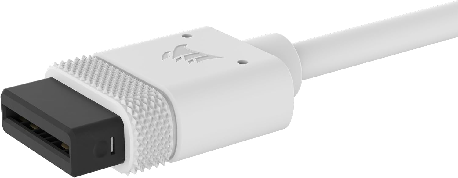 Detalle 1 de Corsair iCUE LINK Kabel – 2× 100 mm gerade, weiß