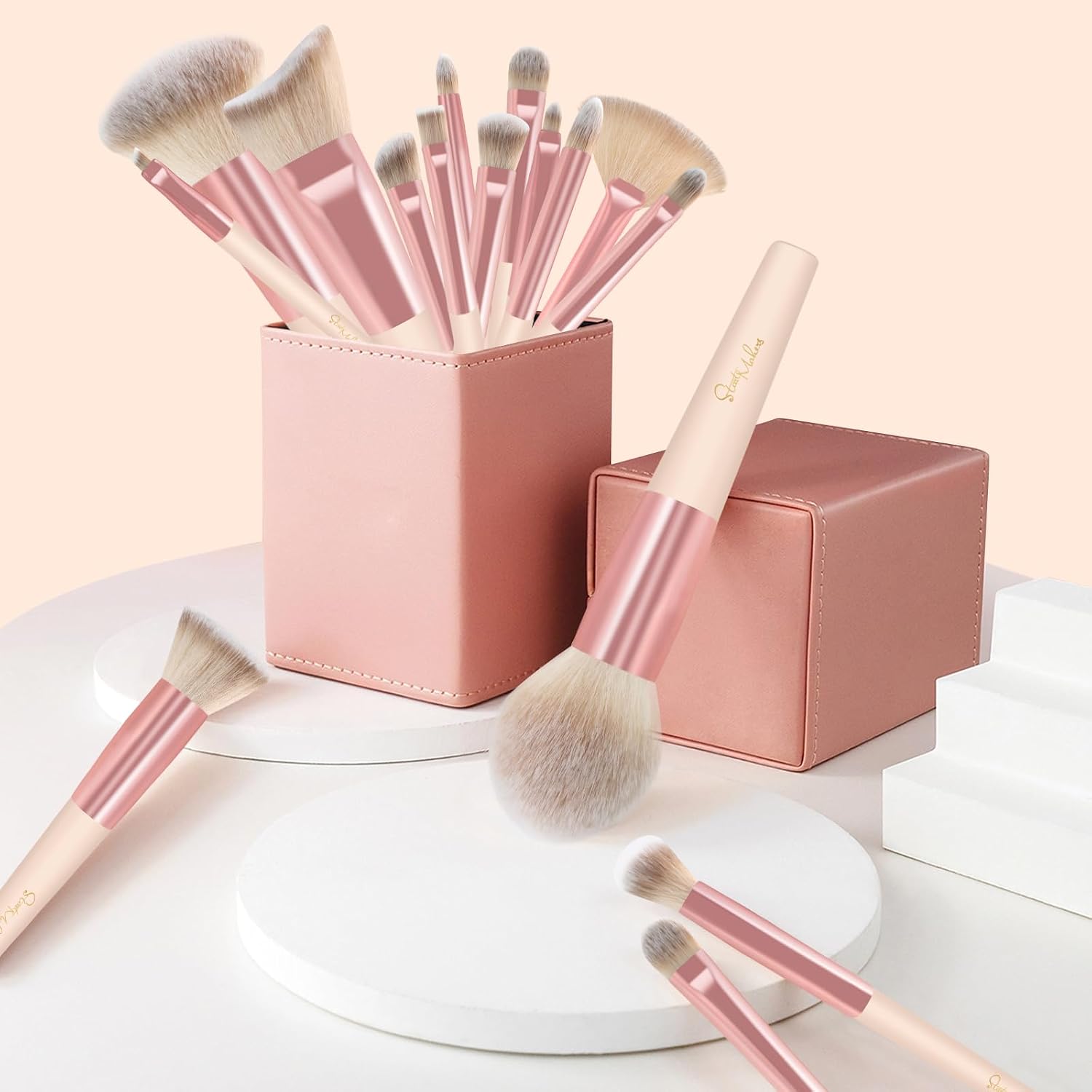 Thumbnail 5 de Makeup Pinselset Start Makers 15Pcs – 15-teiliges Set mit Marble-Design, ideal für Foundation, Rouge und Lidschatten