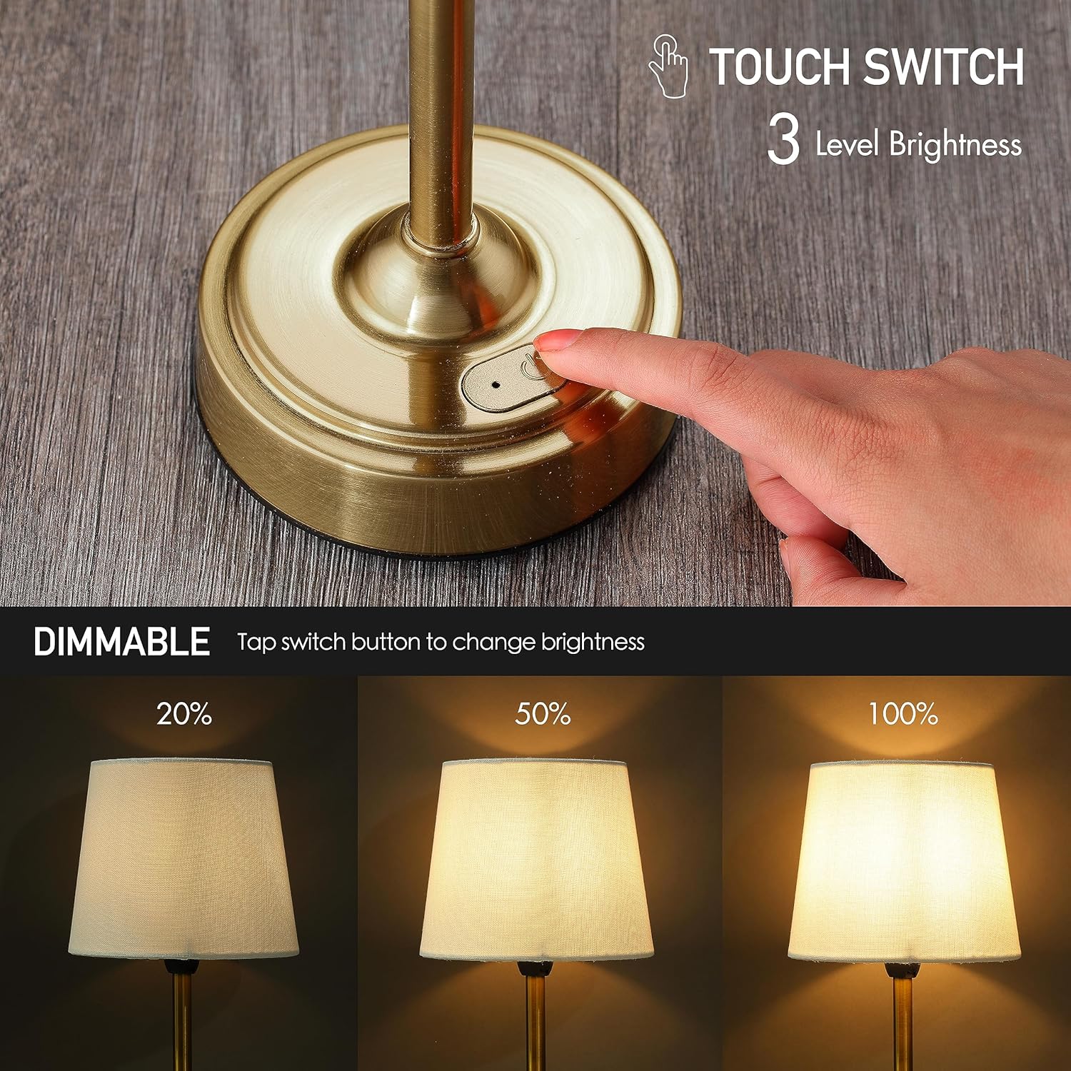 Thumbnail 4 de O’Bright Seraph 3-Level Cordless LED Table Lamp 🛋