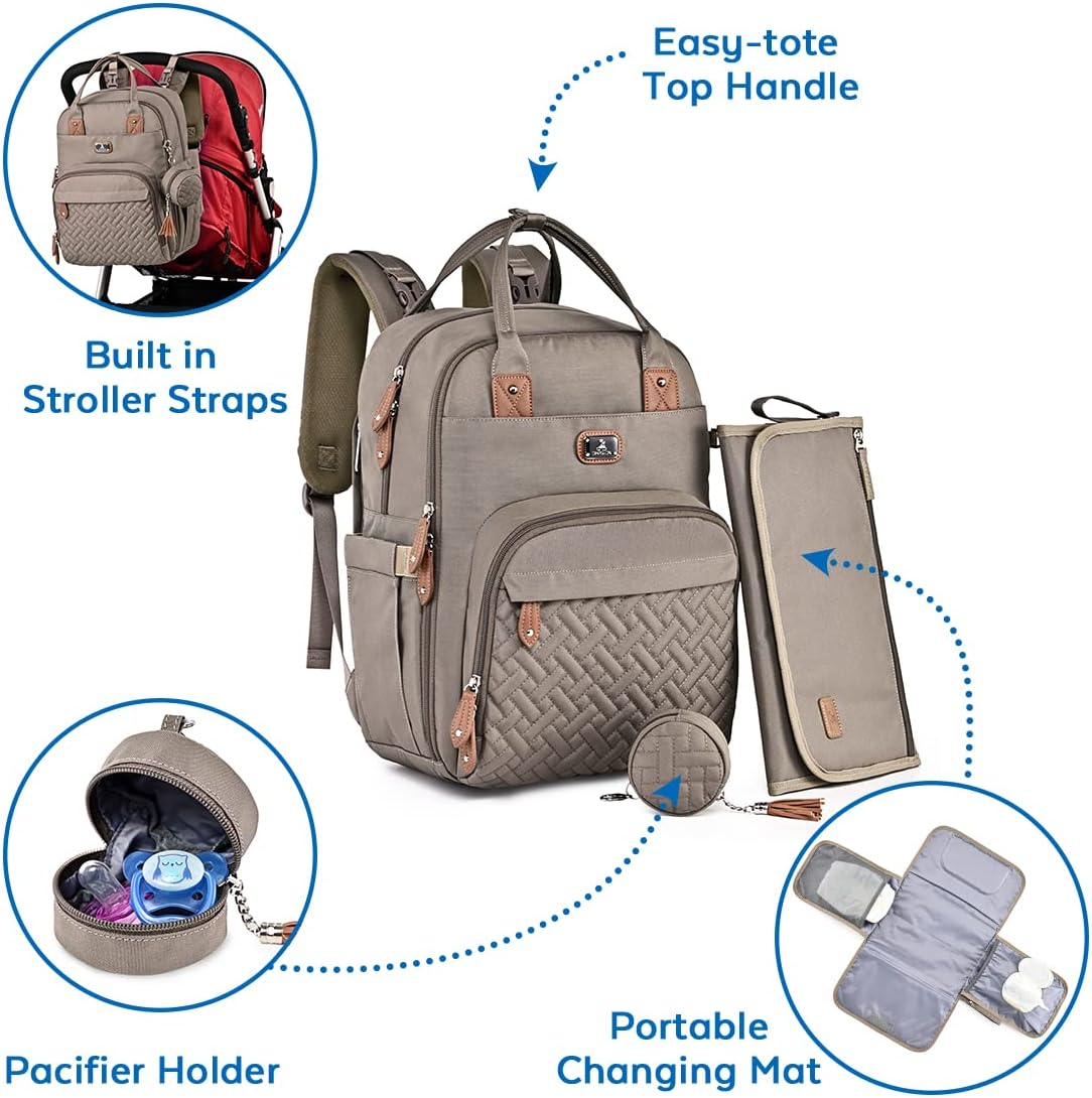 Thumbnail 1 de Dikaslon Sac à Langer à Dos grand format avec 18 poches et tapis à langer