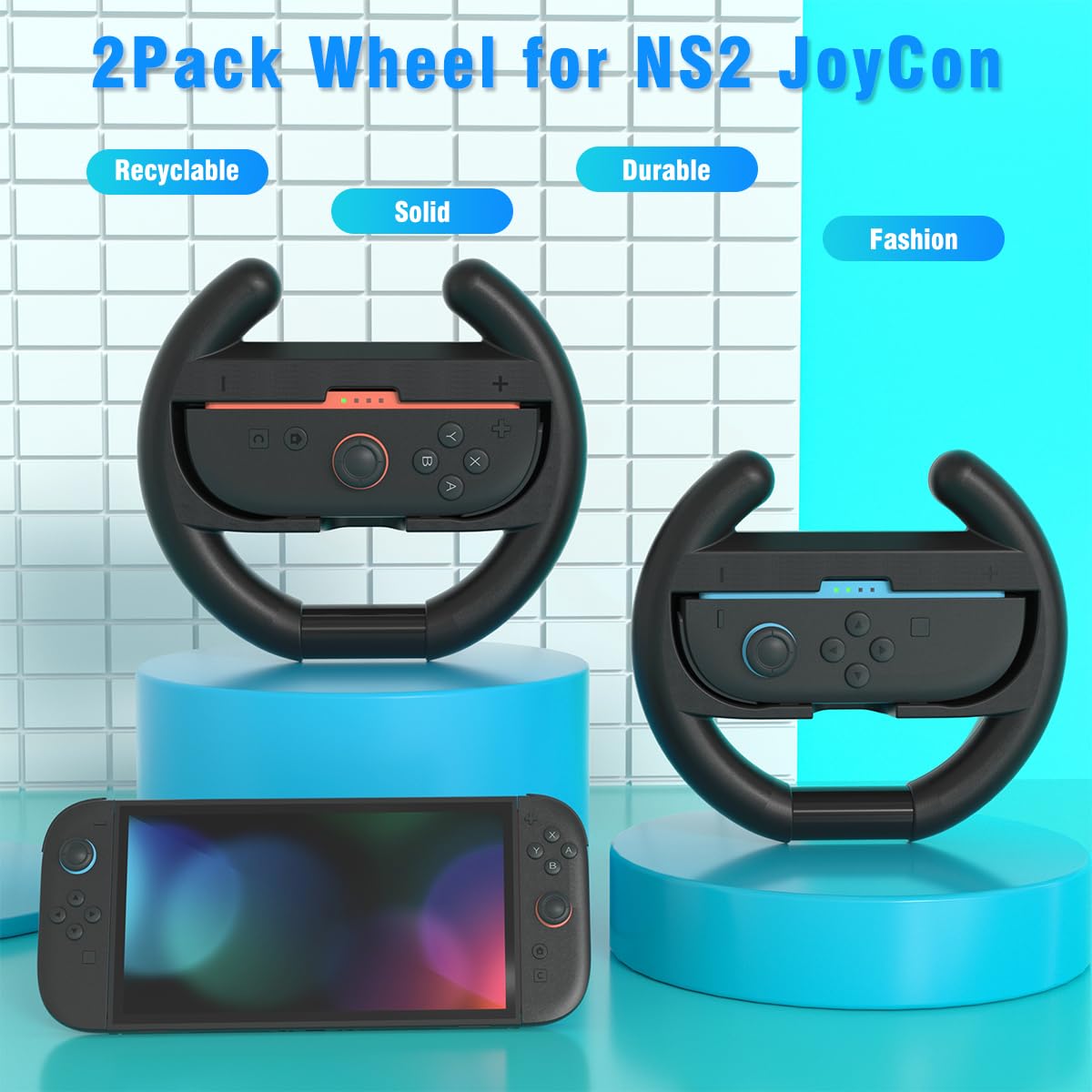Detalle 2 de PURBHE Switch Steering Wheel for Switch 2 Joy‑Con 2
