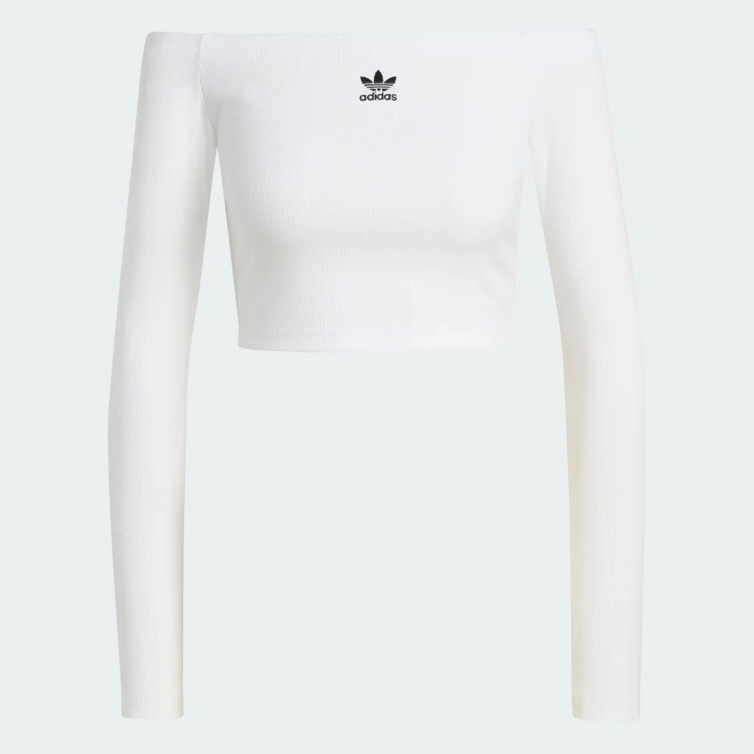 Detalle 2 de Camiseta manga larga con escote de barco de canalé Essentials de Adidas