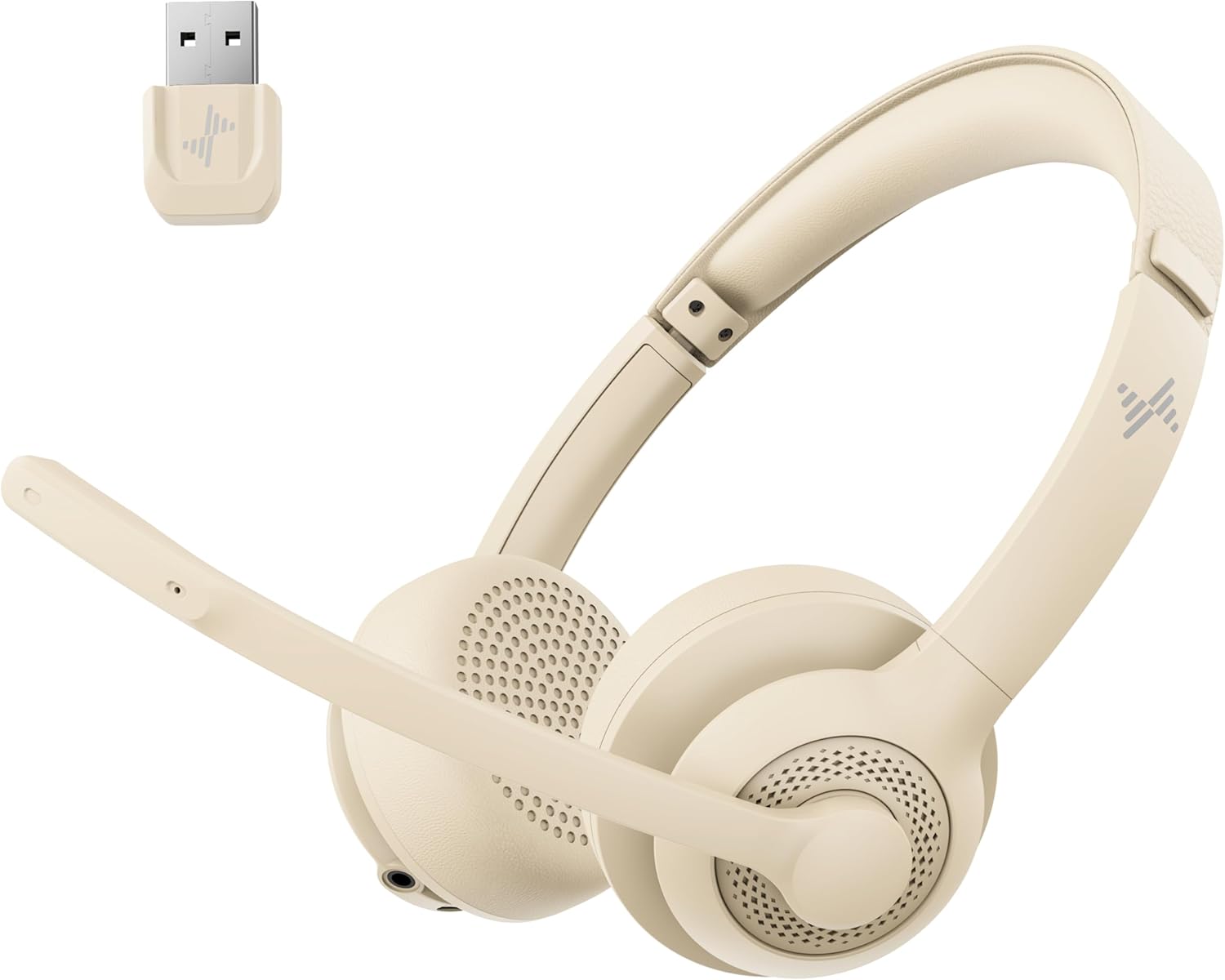 Detalle de JIAMQISHI EH02U Wireless Headset with AI Noise Cancelling Microphone and Bluetooth 5.2