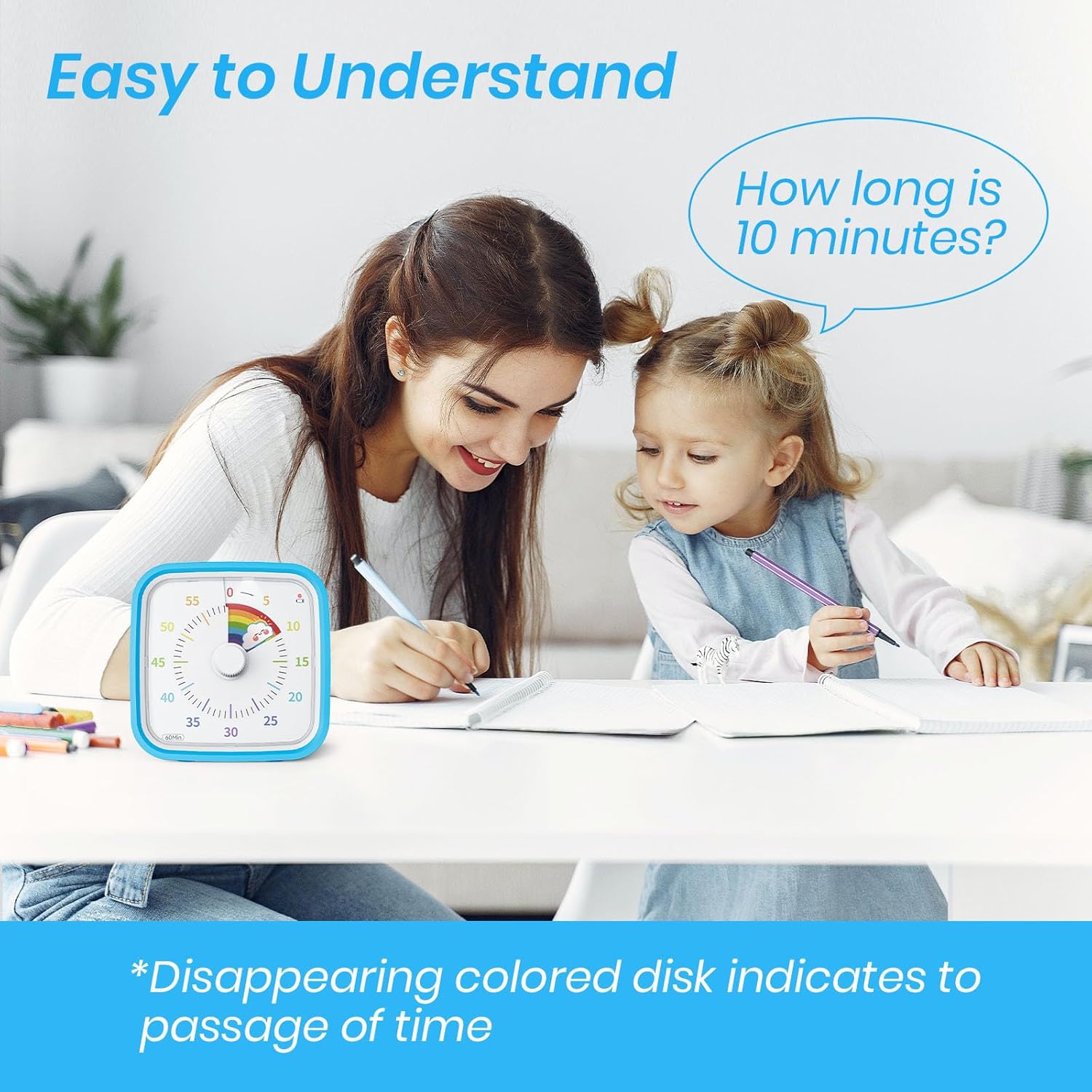 Detalle 2 de Yunbaoit Visual Timer 60 Minute Rainbow Disk