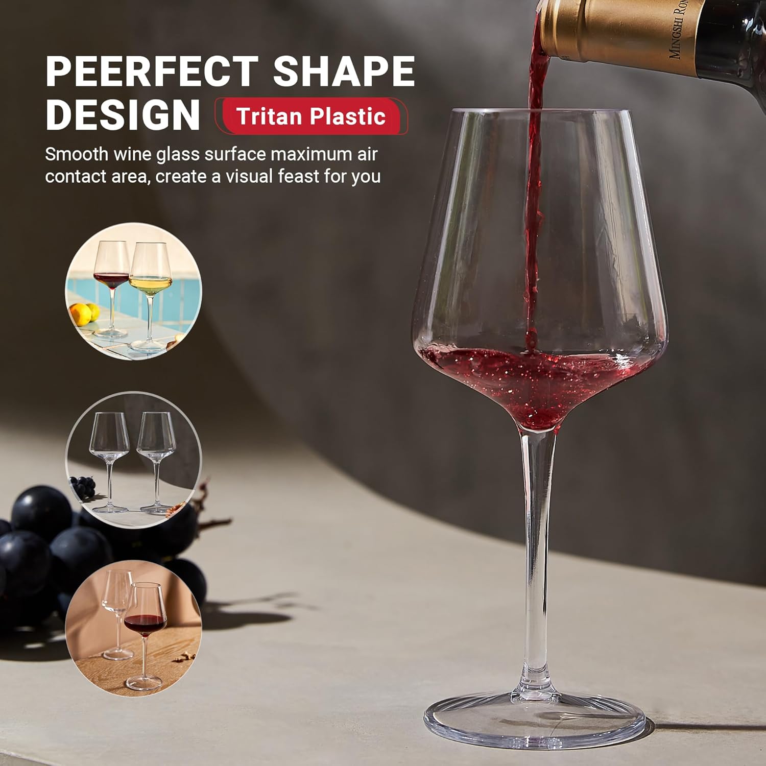 Thumbnail 3 de HAHASHOW Copas de Vino Tinto Irrompibles para Fiestas 🍷