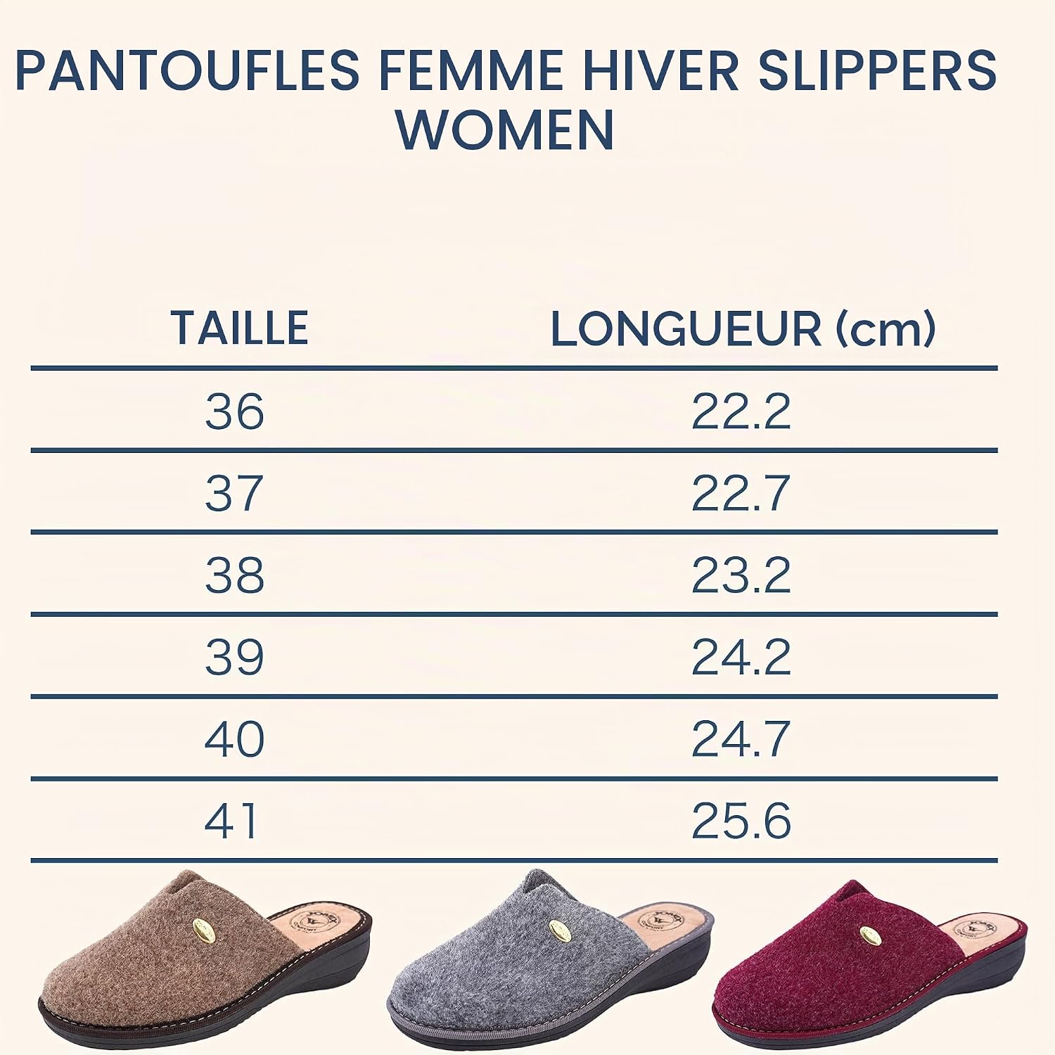 Thumbnail 6 de JOMIX pantoffels voor dames met sleehak, van vilt en orthopedisch