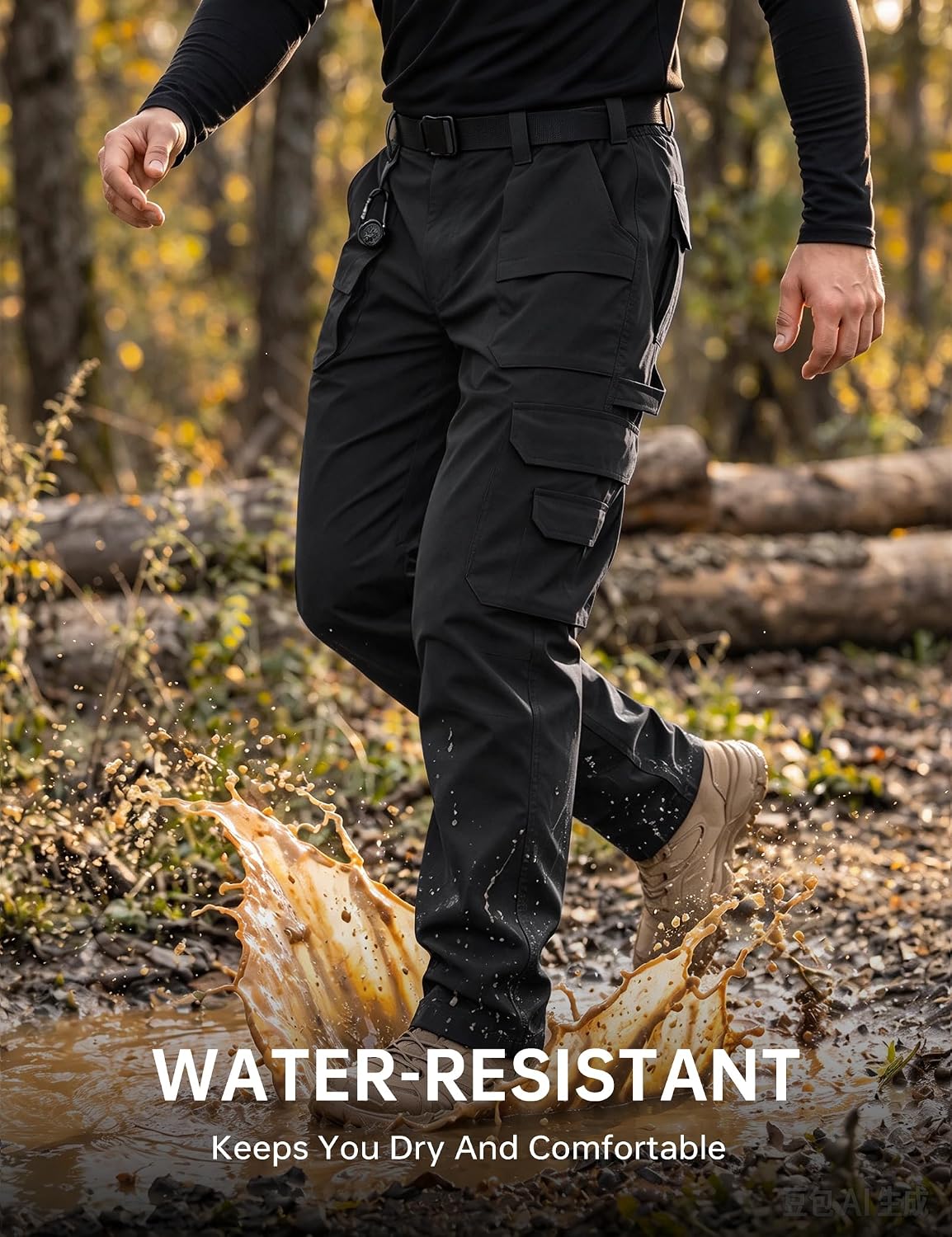 Detalle de NATUVENIX Tactical Pants with 9 Pockets