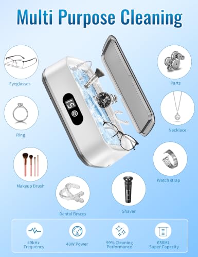 Thumbnail 4 de 650ml Ultrasonic Jewellery Cleaner by Olook (49000Hz) with 5 Timer Modes and Digital Display
