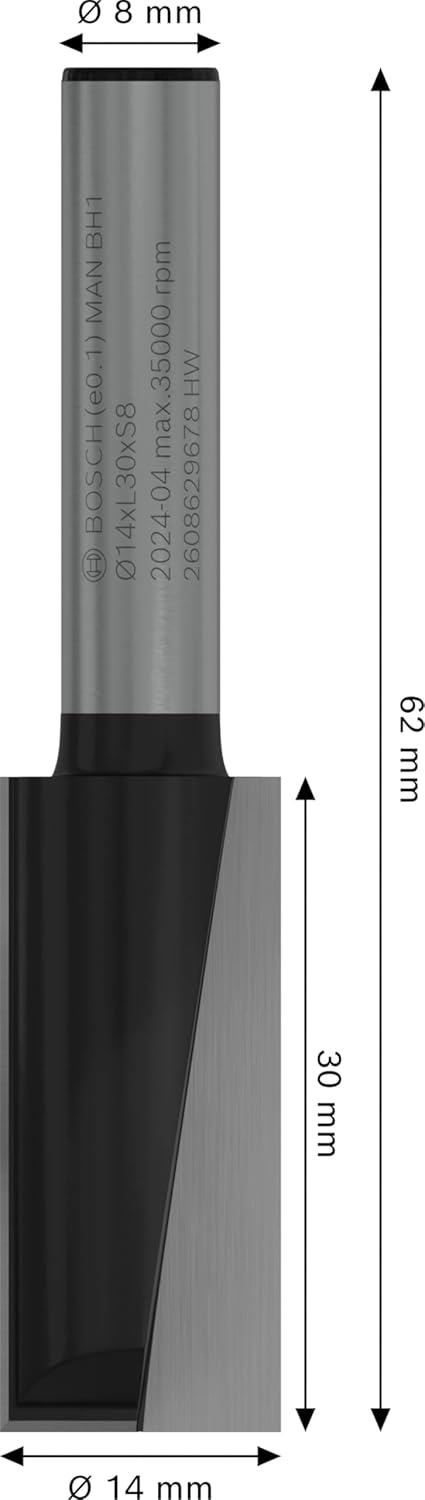 Detalle de Bosch Broca fresadora recta PRO Ø 14 mm