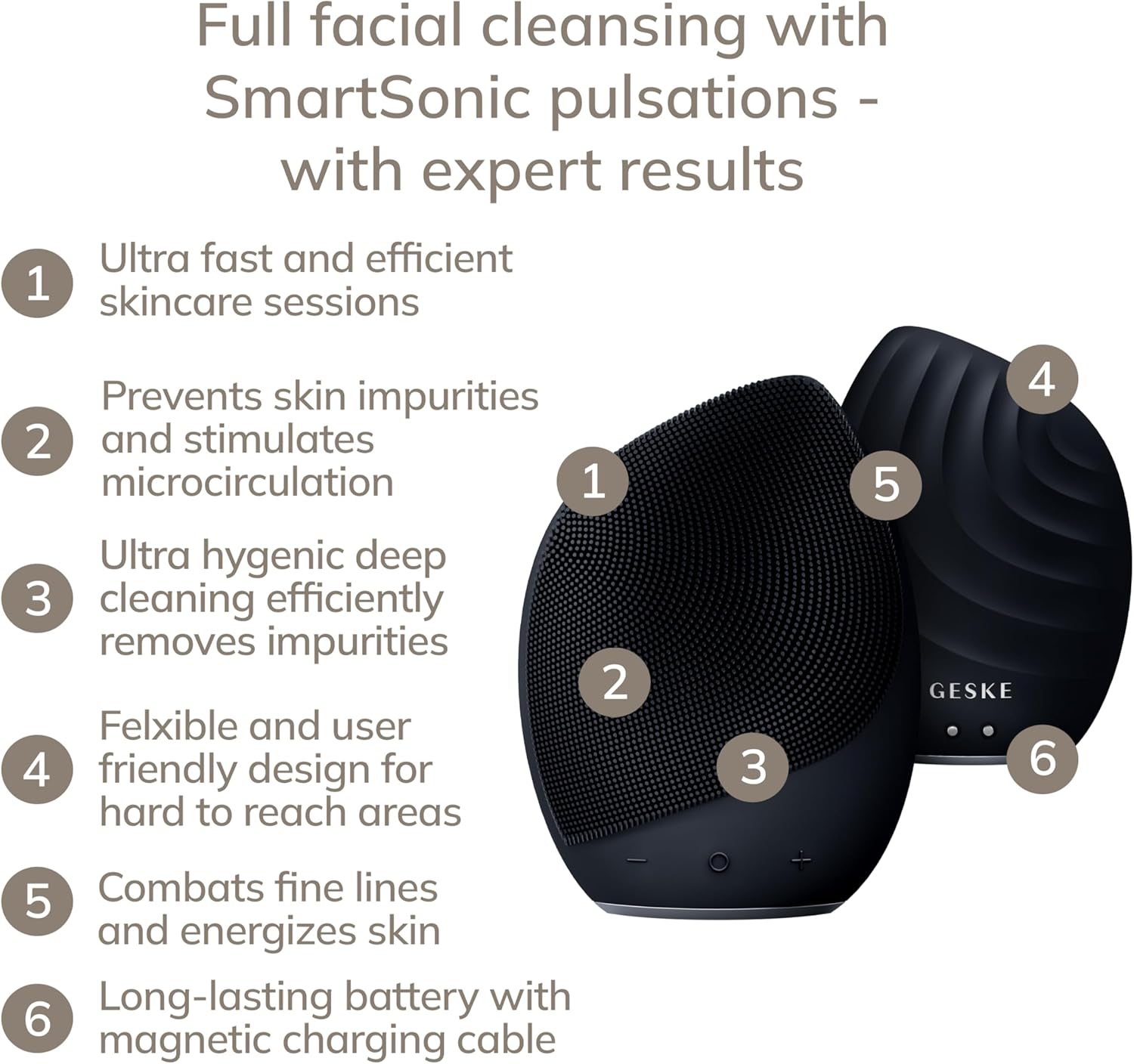 Detalle 2 de GESKE SmartAppGuided 5 in 1 Brosse visage
