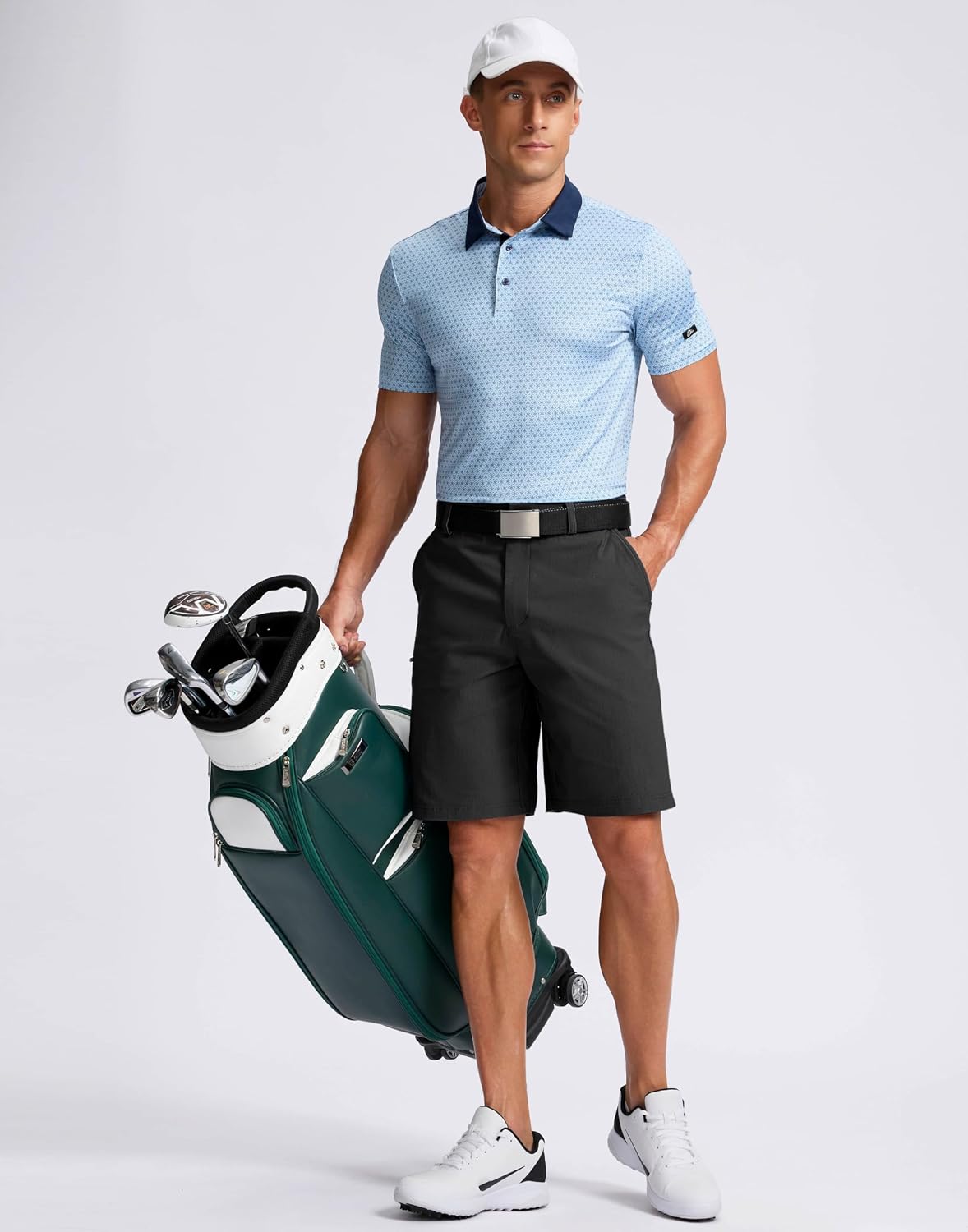 Thumbnail 6 de Pudolla Men's Casual Shorts 7/9 Inch Golf Shorts Stretch Dress Work Shorts