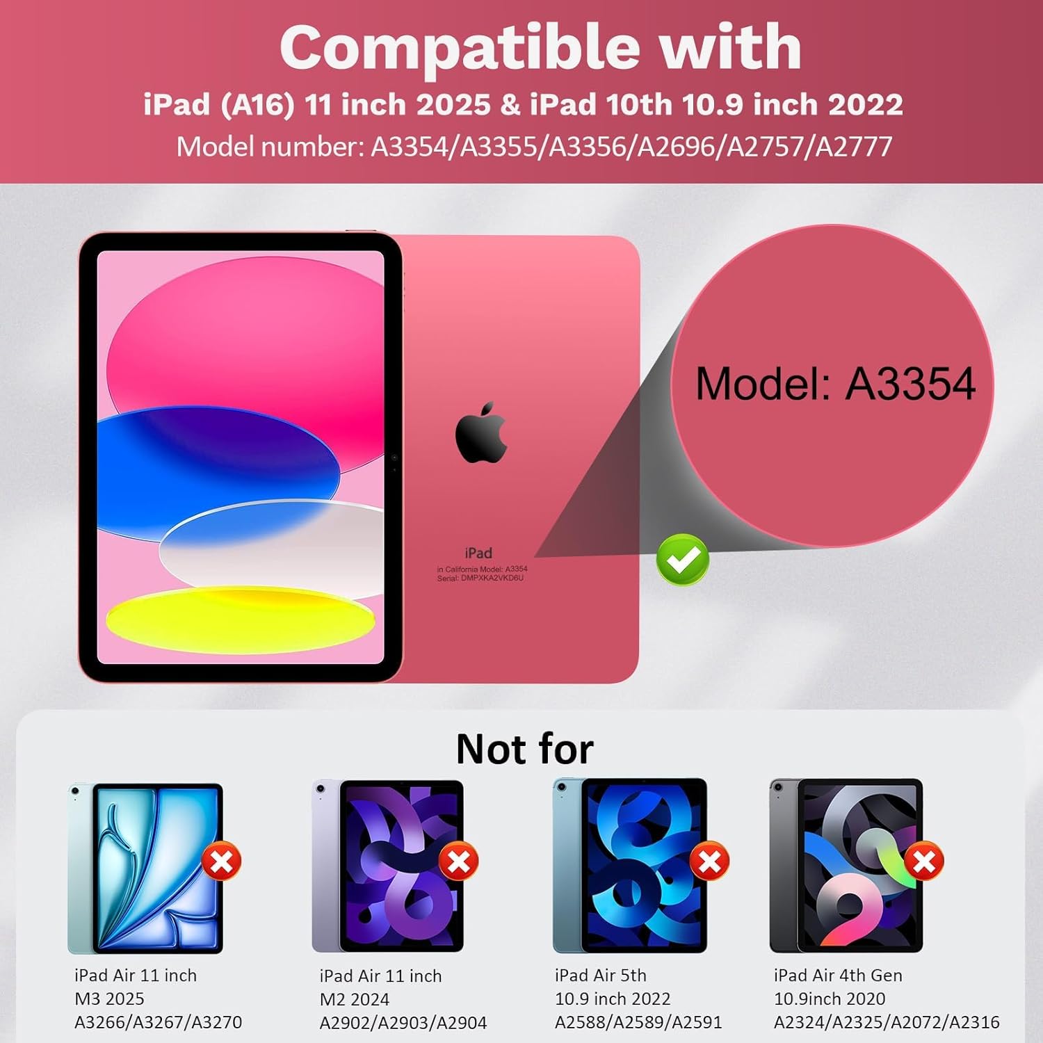 Thumbnail 1 de WALWALO Hülle Tastatur für iPad 10./11. Generation (A16) mit QWERTZ, beleuchtet, magnetisch abnehmbar – rosa