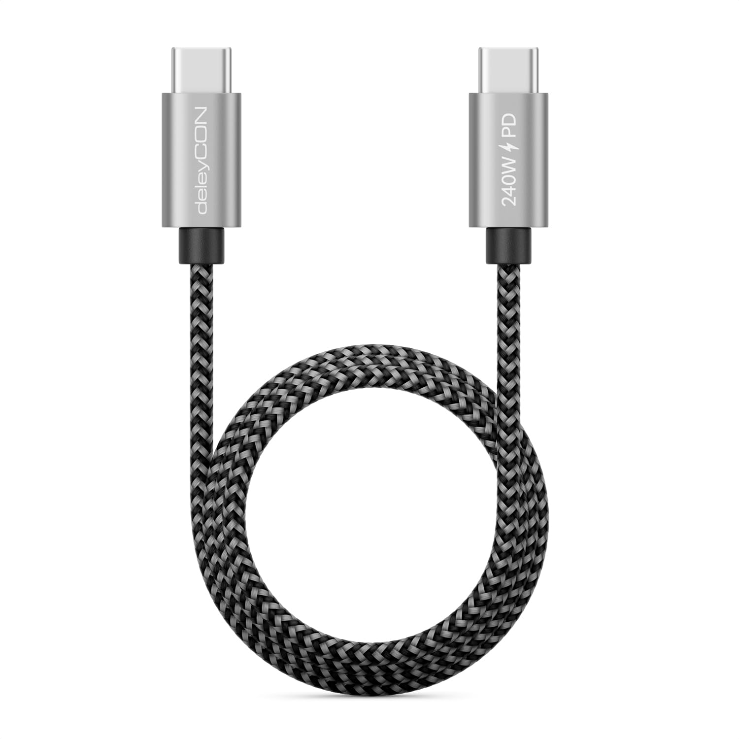 Thumbnail 2 de deleyCON 1m 240W USB-C Cavo Ricarica PD3.1 – USB-C a USB-C, nylon intrecciato