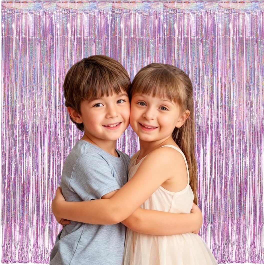Thumbnail 6 de Rusudiy Lametta Rose Pastel 4X 1 m x 2,5 m – Tenture à franges métalliques pour photobooth et fêtes