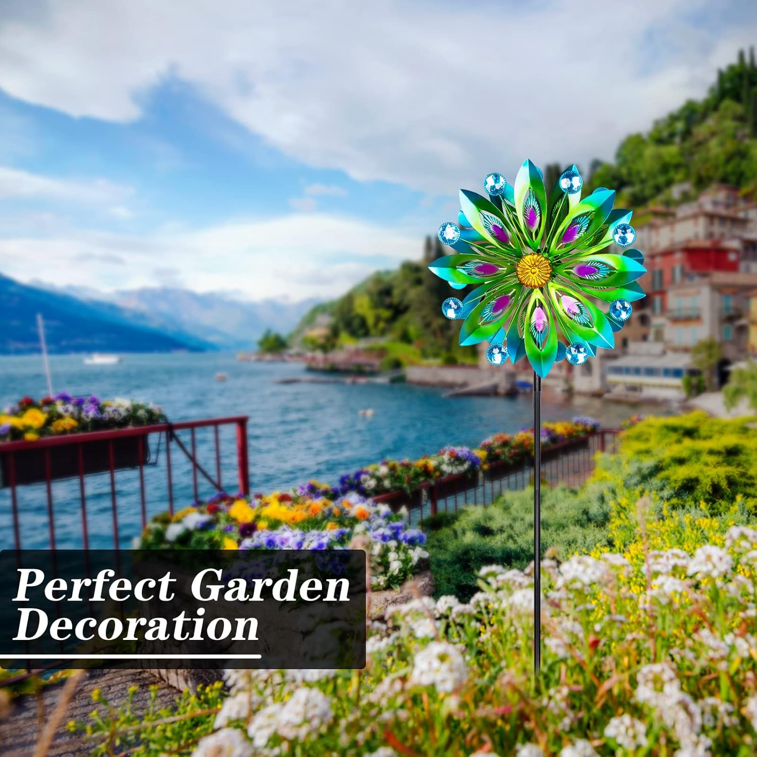 Detalle de Viveta Kinetic Wind Spinner (53 inch) Outdoor Metal Double Windmill Yard & Garden Décor