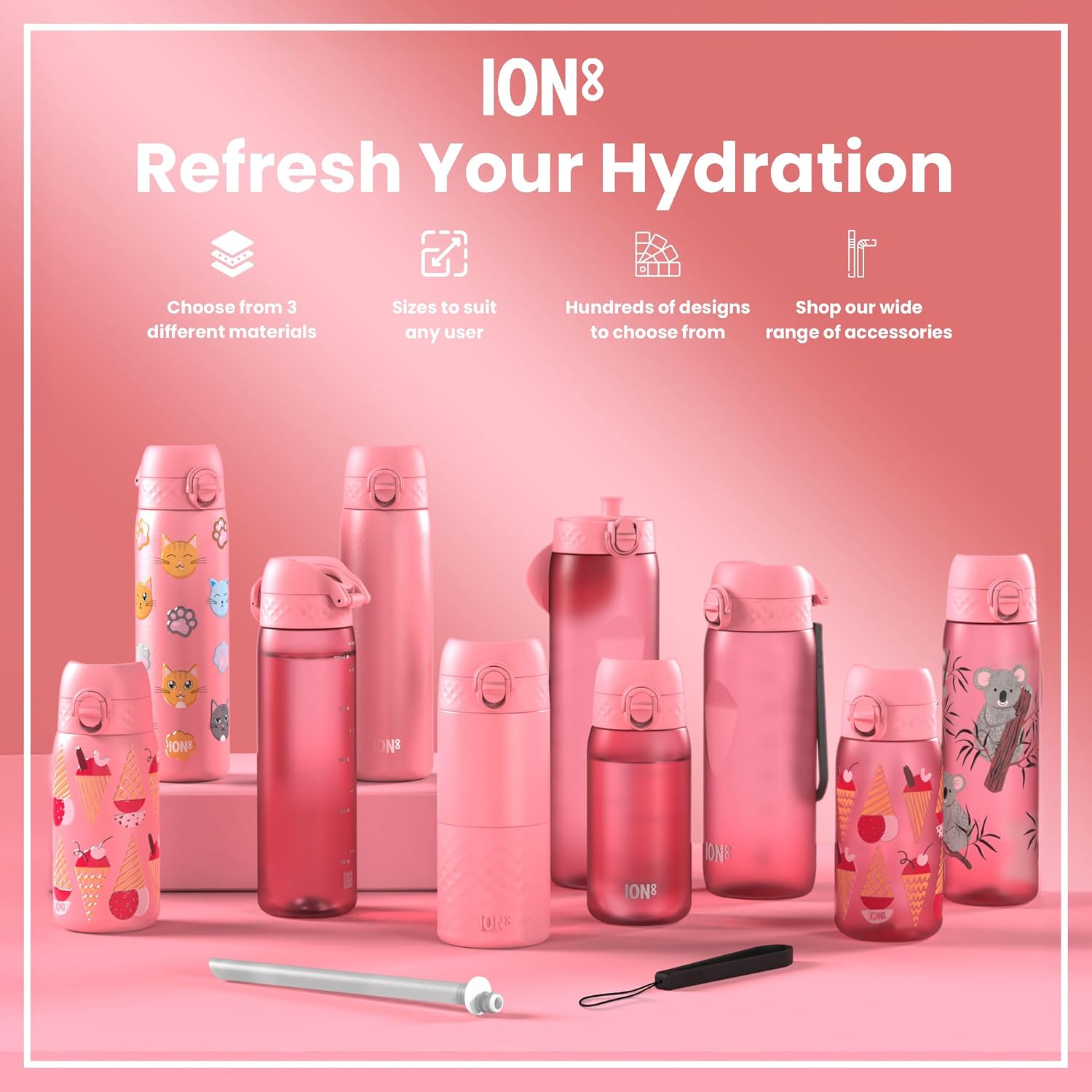 Thumbnail 6 de Ion8 Water Bottle 500 ml/18 oz: Leak-Proof, Easy-Open, BPA-Free and Dishwasher Safe