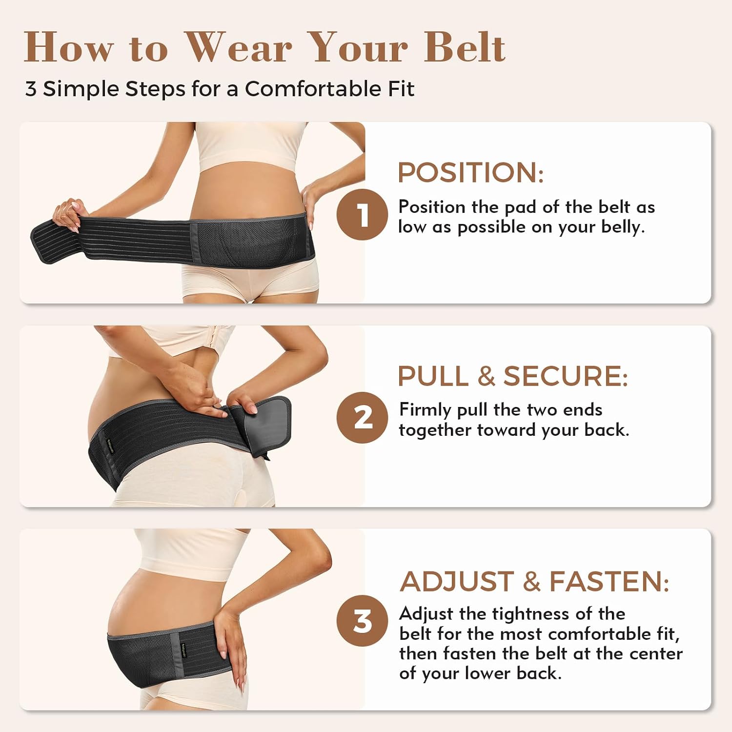 Thumbnail 5 de ChongErfei Pregnancy Belly Band Maternity Belt with Back Support (Black, One Size)