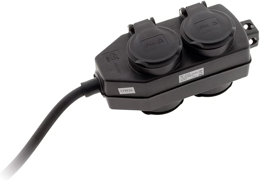 Thumbnail 4 de Zenitech Boîtier de Dérivation 4 Prises IP44 – Noir, 5 m, câble H07RN-F 3G 1,5, NF – Sécurité enfant