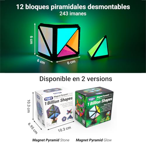 Thumbnail 10 de TOSY Magnet Pyramid Glow: Cubo magnético con 243 imanes y acabado holográfico