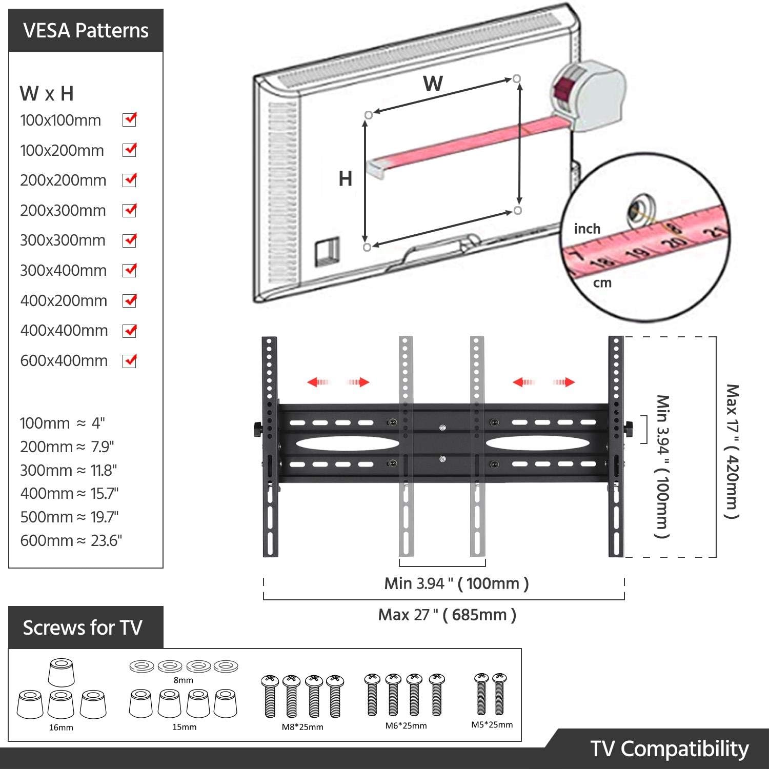 Thumbnail 5 de Yaheetech Soporte TV Pie Ruedas 110-160 cm