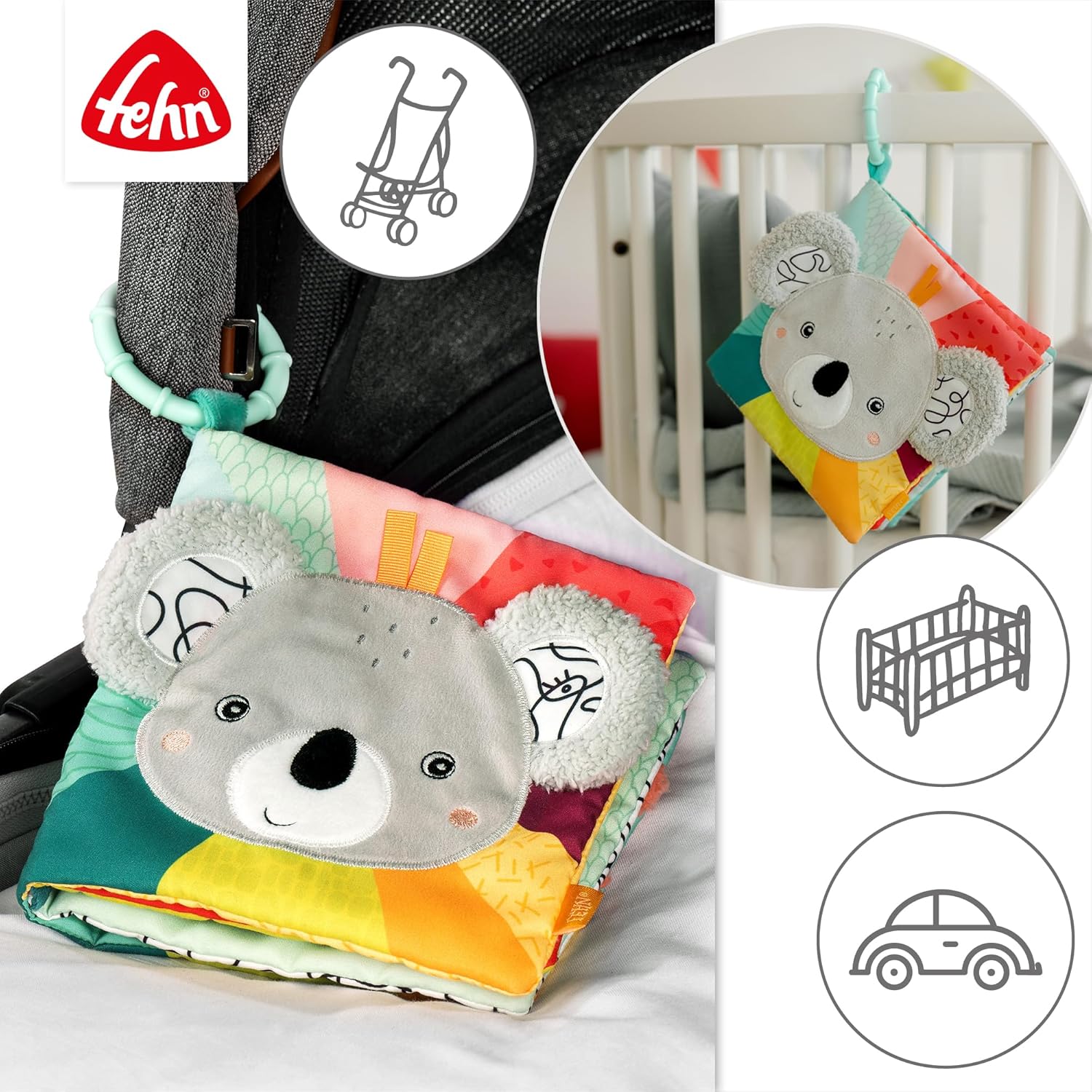 Detalle 2 de Fehn Livre en tissu Koala – éveil sensoriel et jeu doux pour bébé