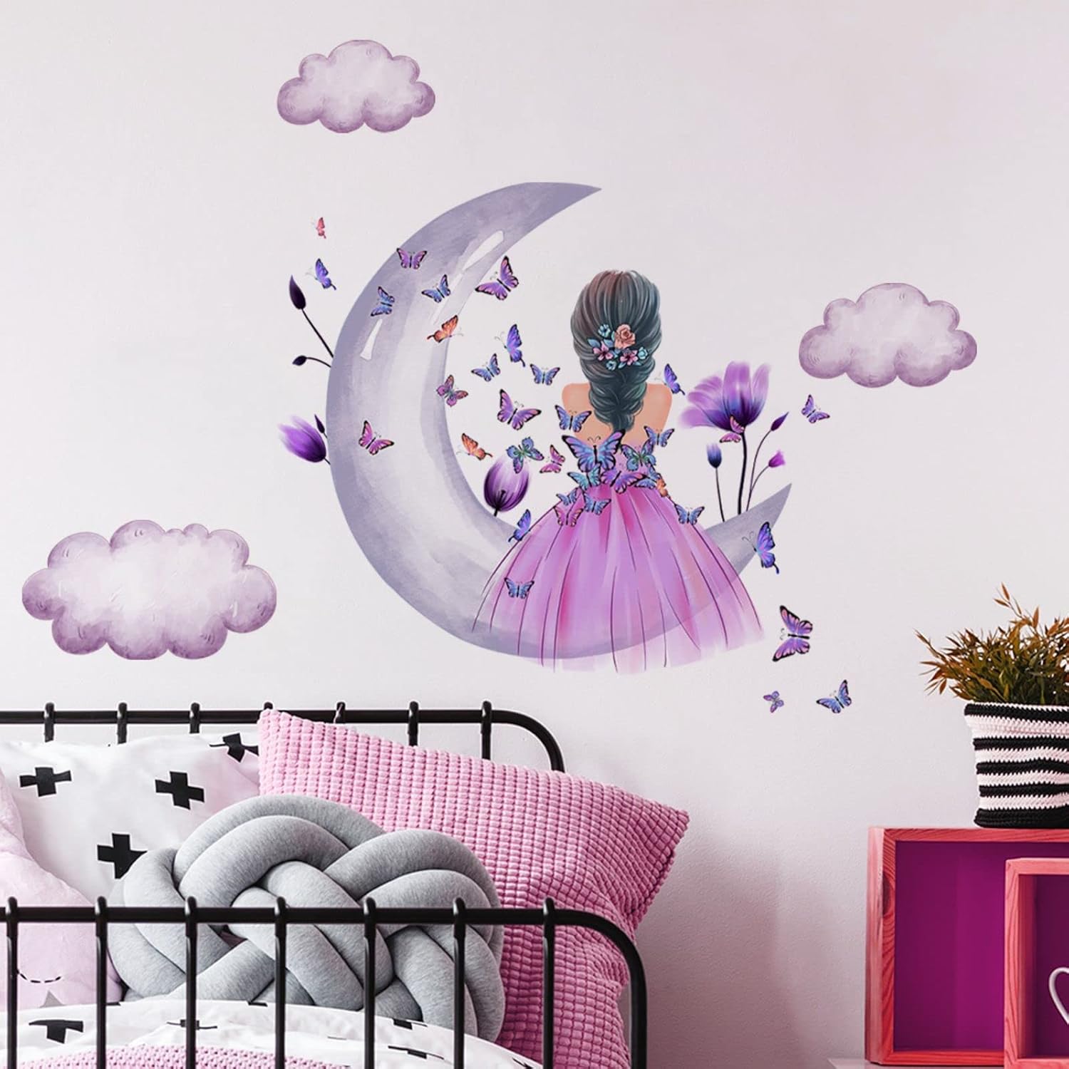 Detalle 2 de Butterfly Girl Wall Stickers 30x60cm 🦋