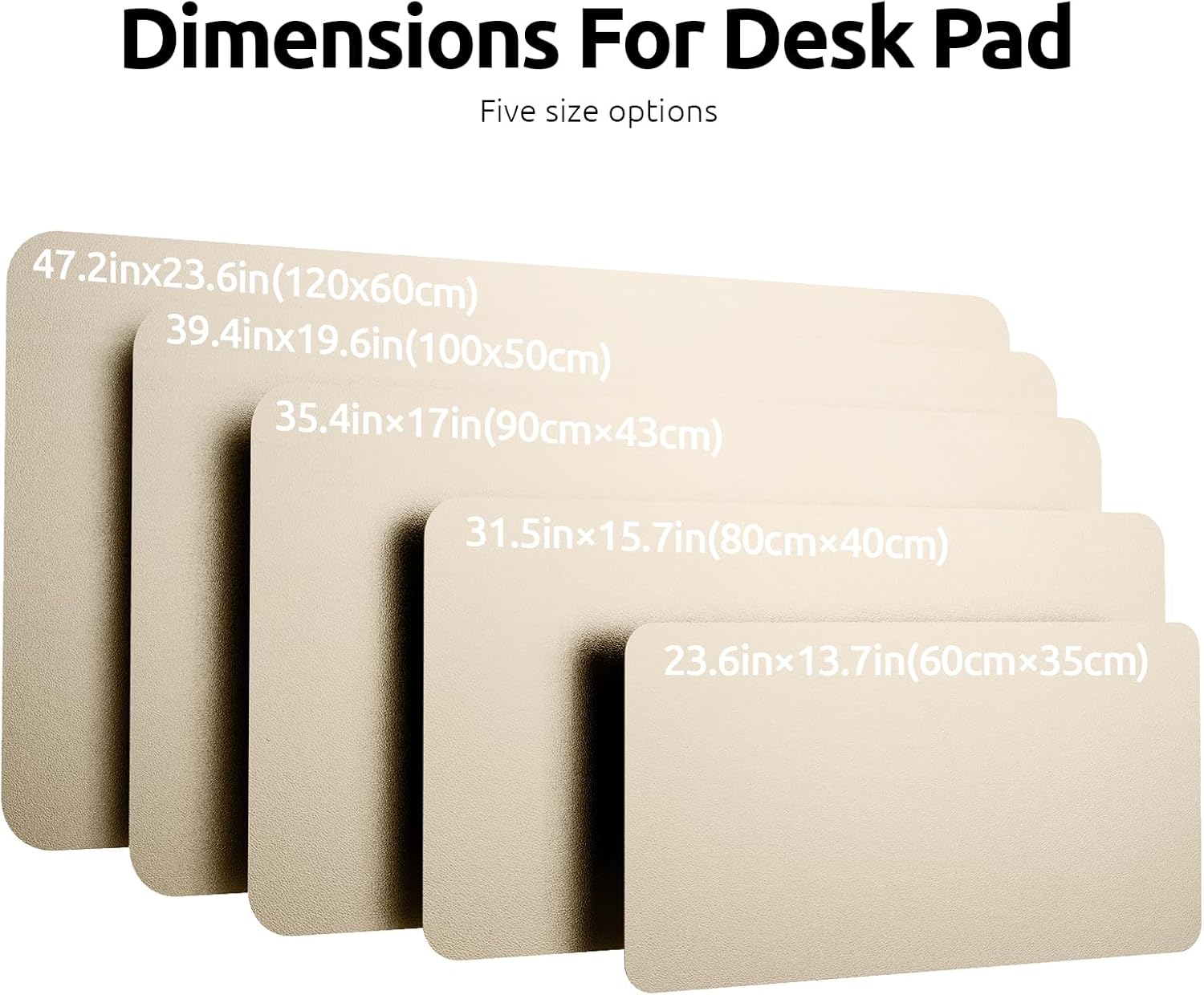 Thumbnail 6 de YSAGi Leather Desk Mat (120 x 60 cm) – Large PU Leather Desk Pad in Champagne
