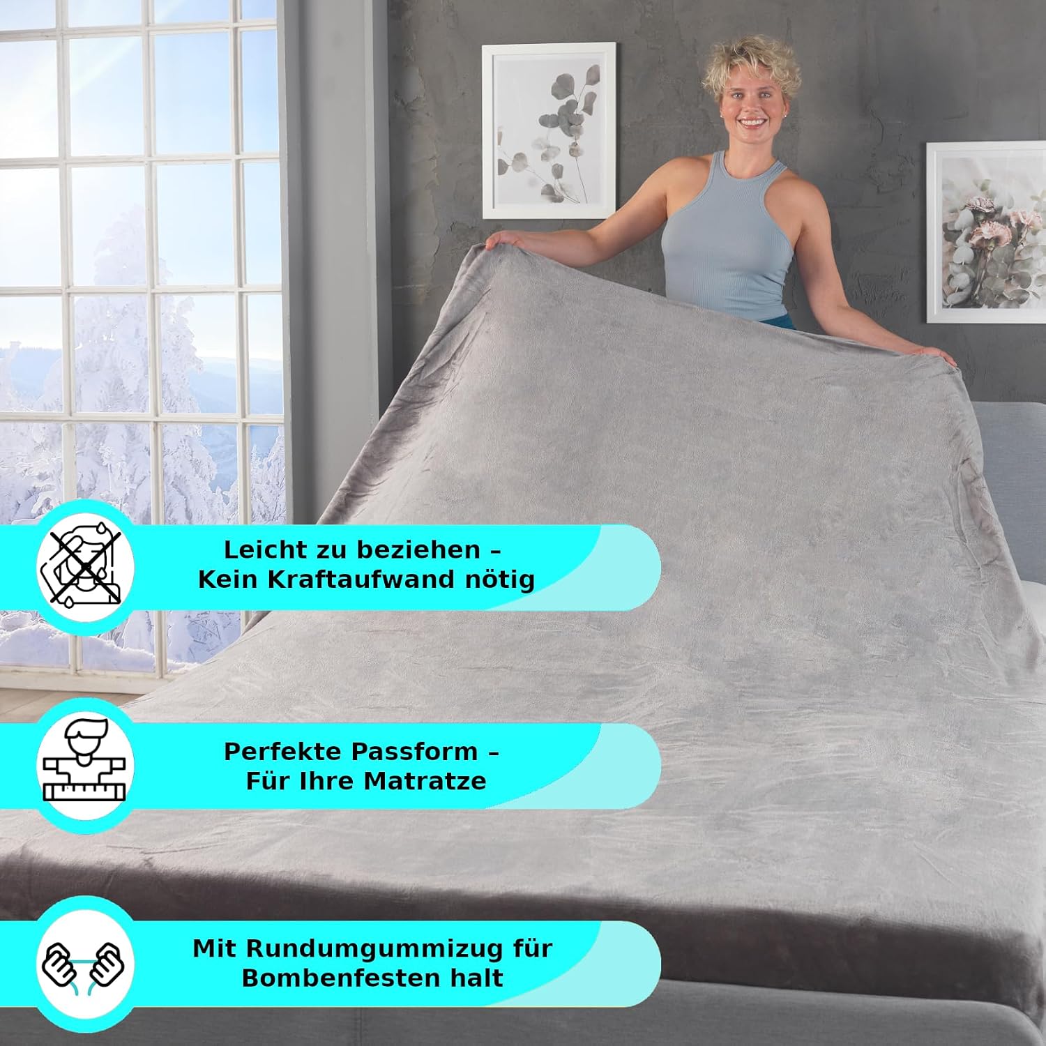 Thumbnail 4 de MALIKA® Spannbettlaken 180–200×200 cm