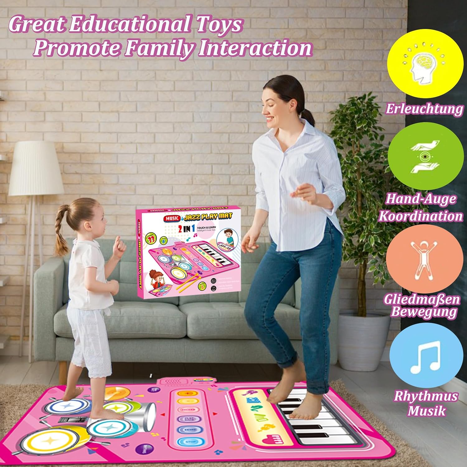 Thumbnail 6 de 2 in 1 Music Mat for 1–5 Year Old Girls