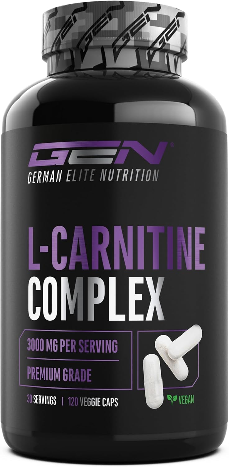 Detalle de L-Carnitine Triple Complexe German Elite Nutrition (3000 mg par portion) – 120 gélules véganes
