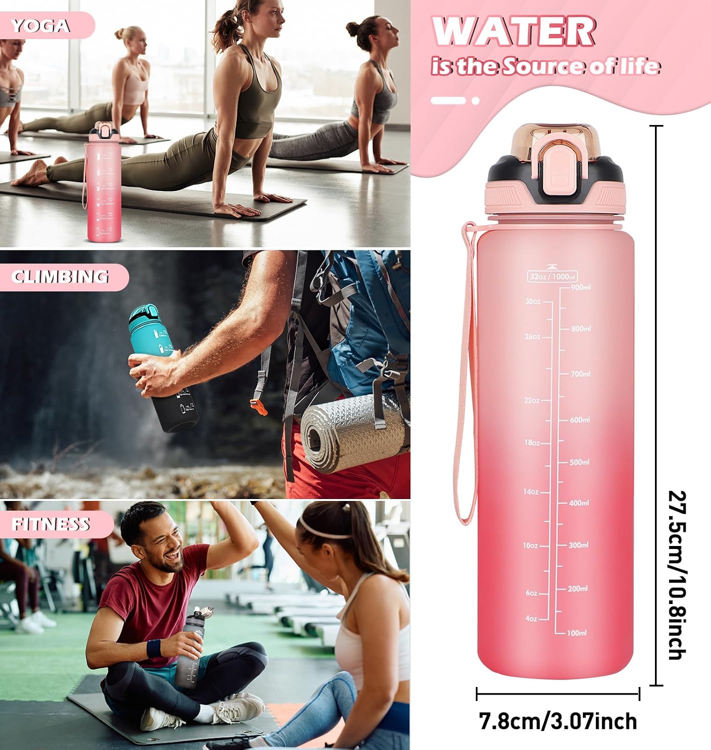 Thumbnail 5 de CodiCile 1L water bottle with straw 🚰