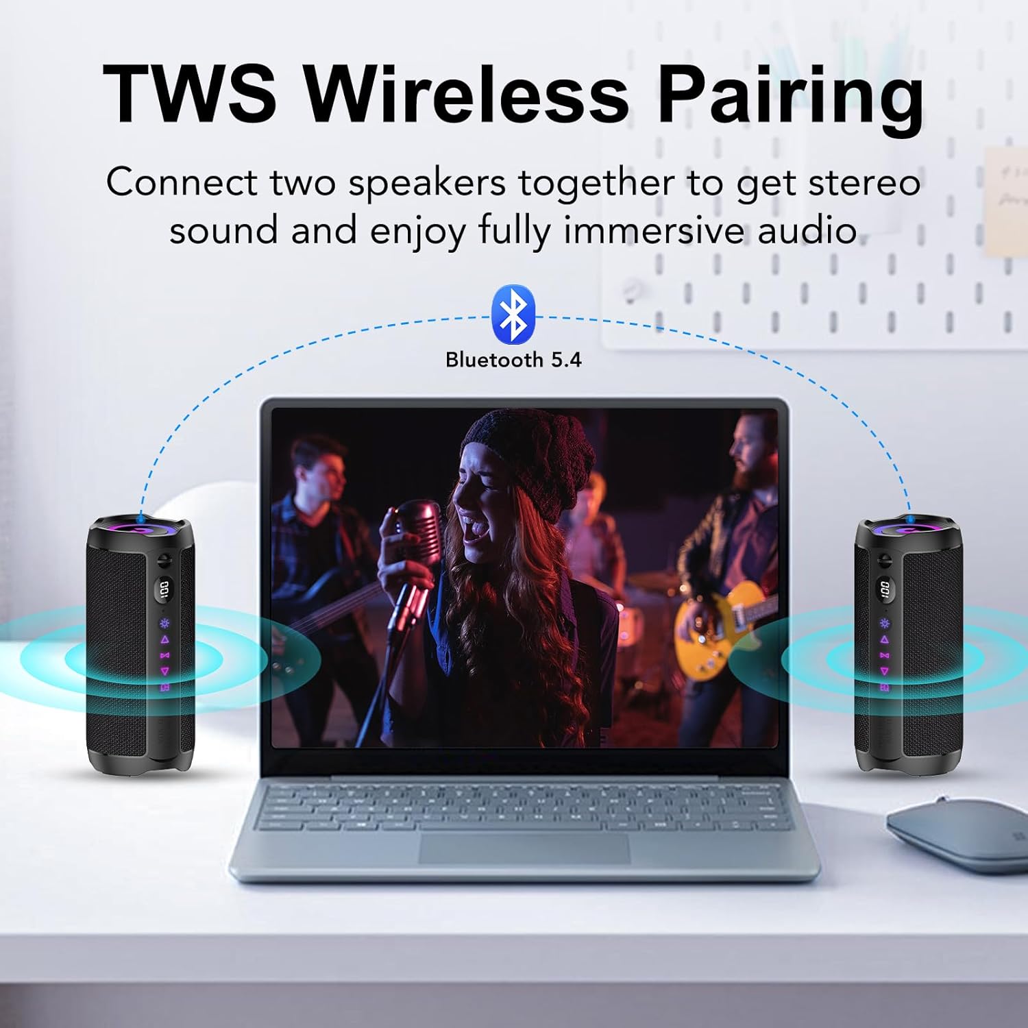 Thumbnail 3 de Enceinte Bluetooth 5.4 portable 25W avec basses, écran LED, autonomie 25 h et son surround 360°