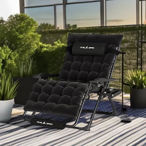 Detalle 2 de UDPATIO XXL Zero Gravity Chair with Cushion, 33-Inch Folding Recliner