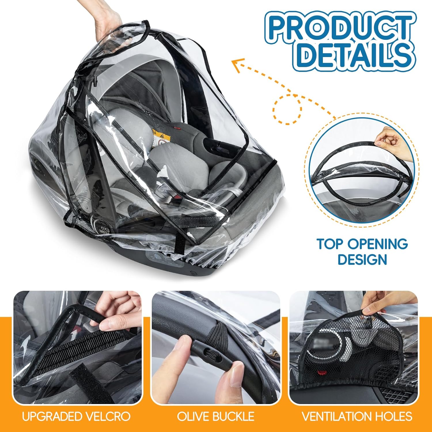 Thumbnail 3 de Bemece Universal Car Seat Rain Cover with Window ☔