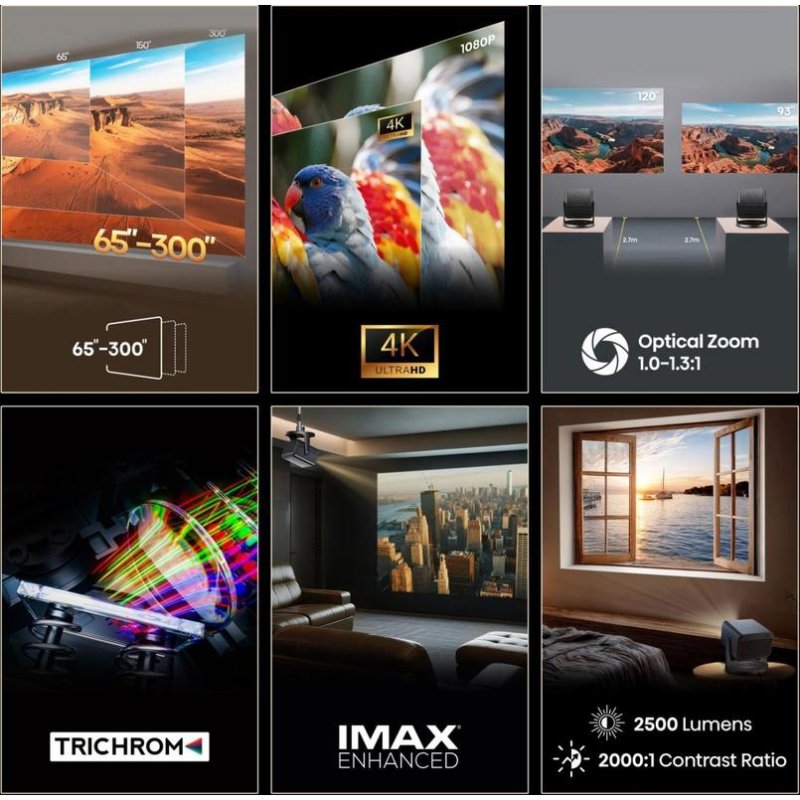 Thumbnail 1 de Hisense C3 UHD 4K: proyector láser 300" con JBL y Dolby Atmos, portátil y Smart TV