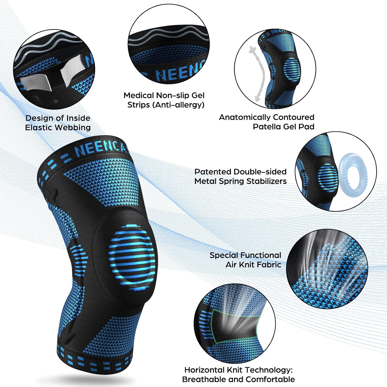 Thumbnail 2 de NEENCA Professional Knee Brace: Medical-Grade Knee Sleeve with Patella Gel Pads & Side Stabilizers