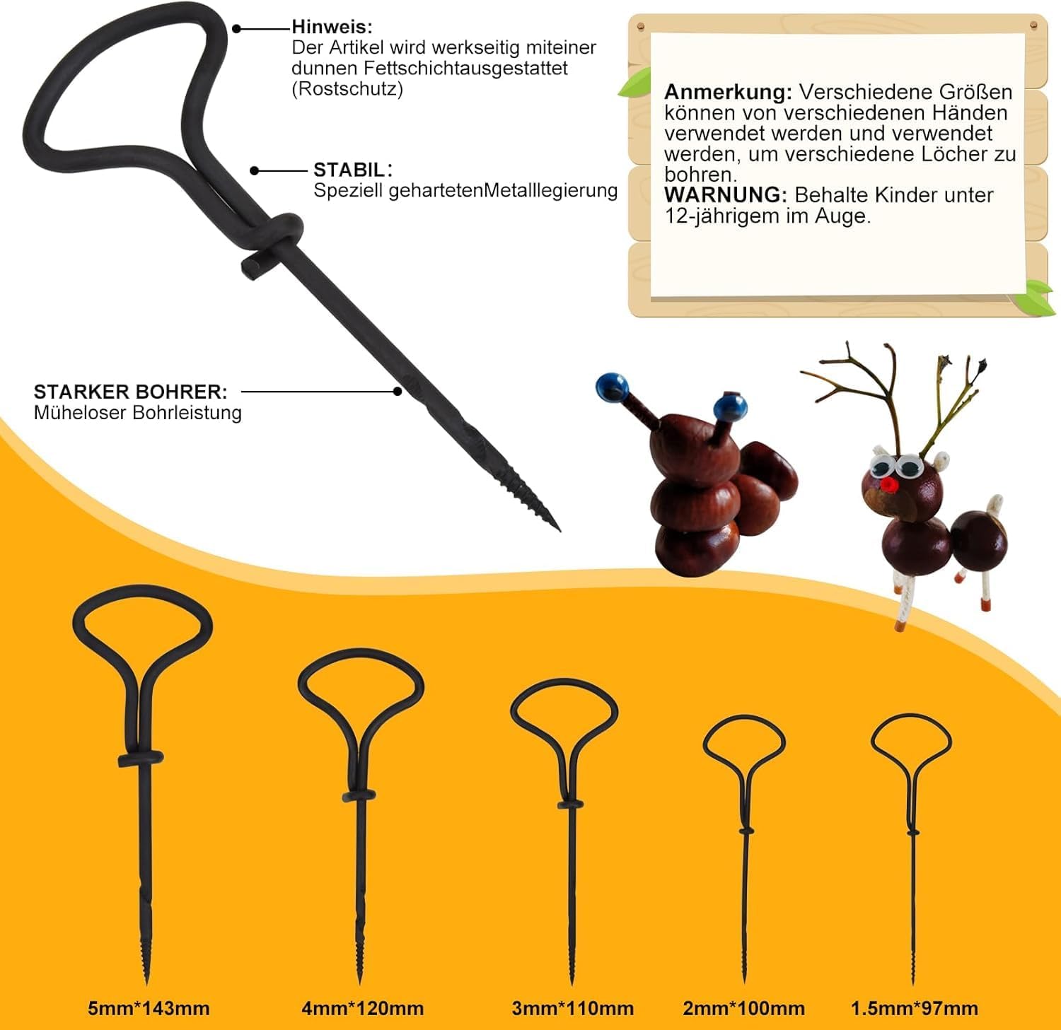 Thumbnail 1 de Kastanienbohrer Set von Realoutlet – Bastelset für Kinder mit Kastanienhalter
