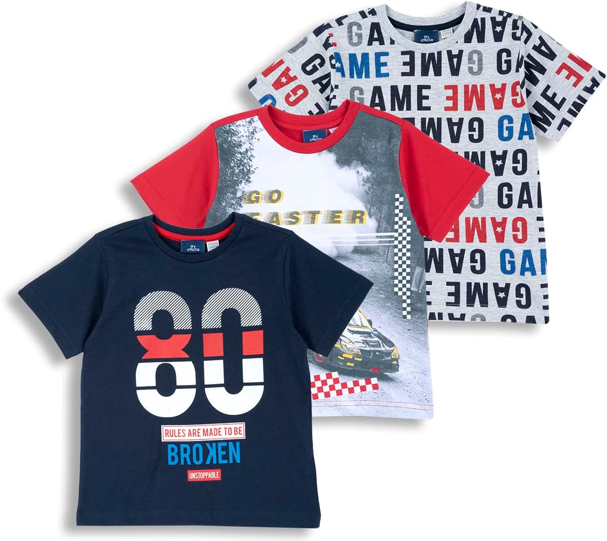 Detalle 1 de Chicco T-Shirt Bambino Set di 3 Magliette a Manica Corta in Cotone