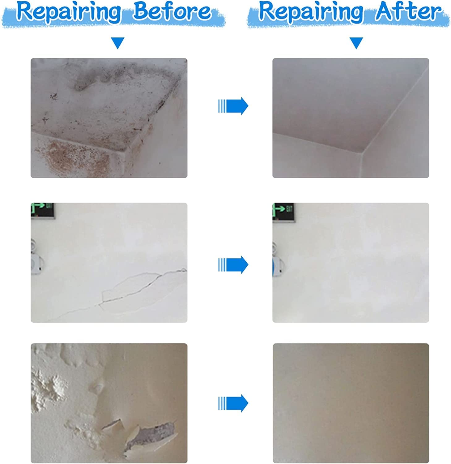 Detalle de SEISSO Wandreparatur Creme 250 g × 2 – Schnelle Reparatur von Rissen und Löchern im Innenbereich