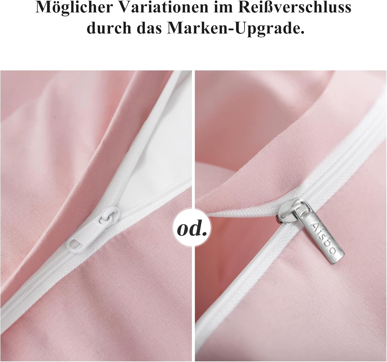 Thumbnail 4 de Aisbo Bettwäsche 200x220 3-teilig in Rosa (Mikrofaser) mit Reißverschluss